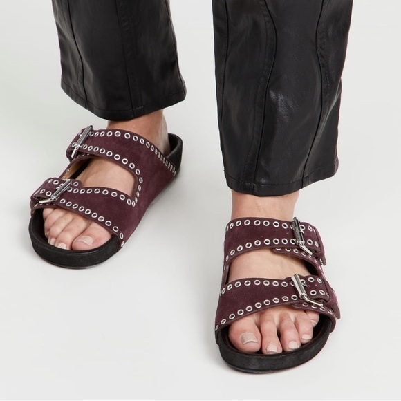 Isabel Marant Lenyo suede grommet slides - Picture 2 of 12